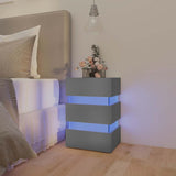 Vidaxl 326846 nachtkastje led 45x35x67 cm bewerkt hout grijs