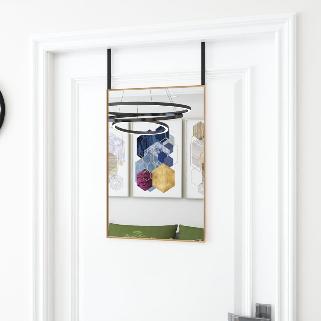 Vidaxl deurspiegel 40x60 cm glas en aluminium goudkleurig