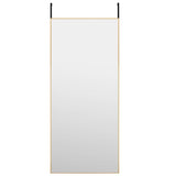 Vidaxl deurspiegel 40x100 cm glas en aluminium goudkleurig