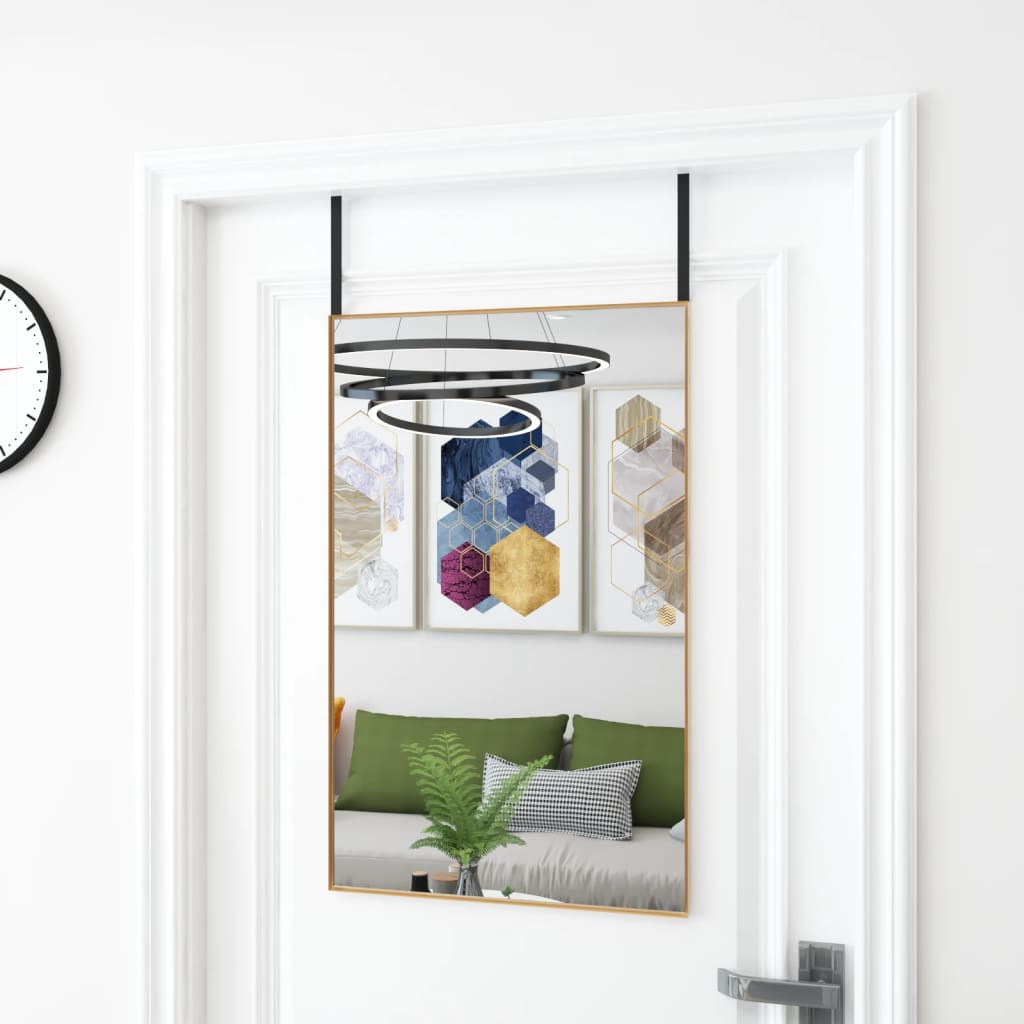 VidaXL Deurspiegel 50x80 cm glas en aluminium goudkleurig