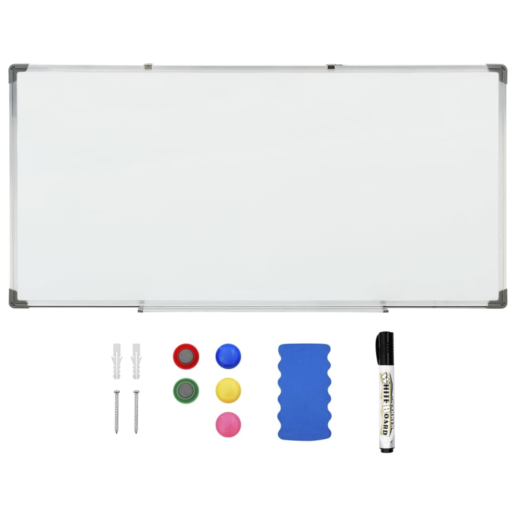 VidaXL Whiteboard magnetisch 110x60 cm staal wit