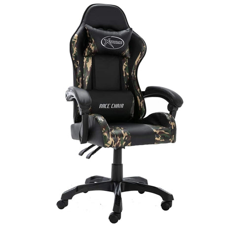 Vidaxl racestoel kunstleer zwart en camouflage
