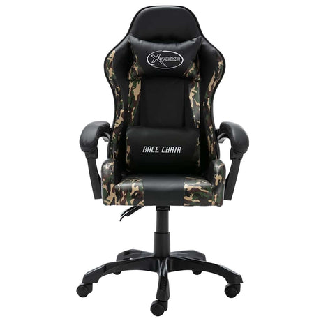 Vidaxl racestoel kunstleer zwart en camouflage