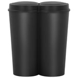 Vidaxl prullenbak dubbel 50 l zwart