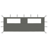 Vidaxl prieelzijwand met ramen 6x2 m antracietkleurig
