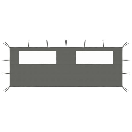 Vidaxl prieelzijwand met ramen 6x2 m antracietkleurig