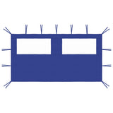 Vidaxl prieelzijwand met ramen 4x2 m blauw