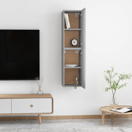 Vidaxl | wand tv-kast | 2 pcs betongrijs 30.5 x 30 x 60 cm bewerkt hout