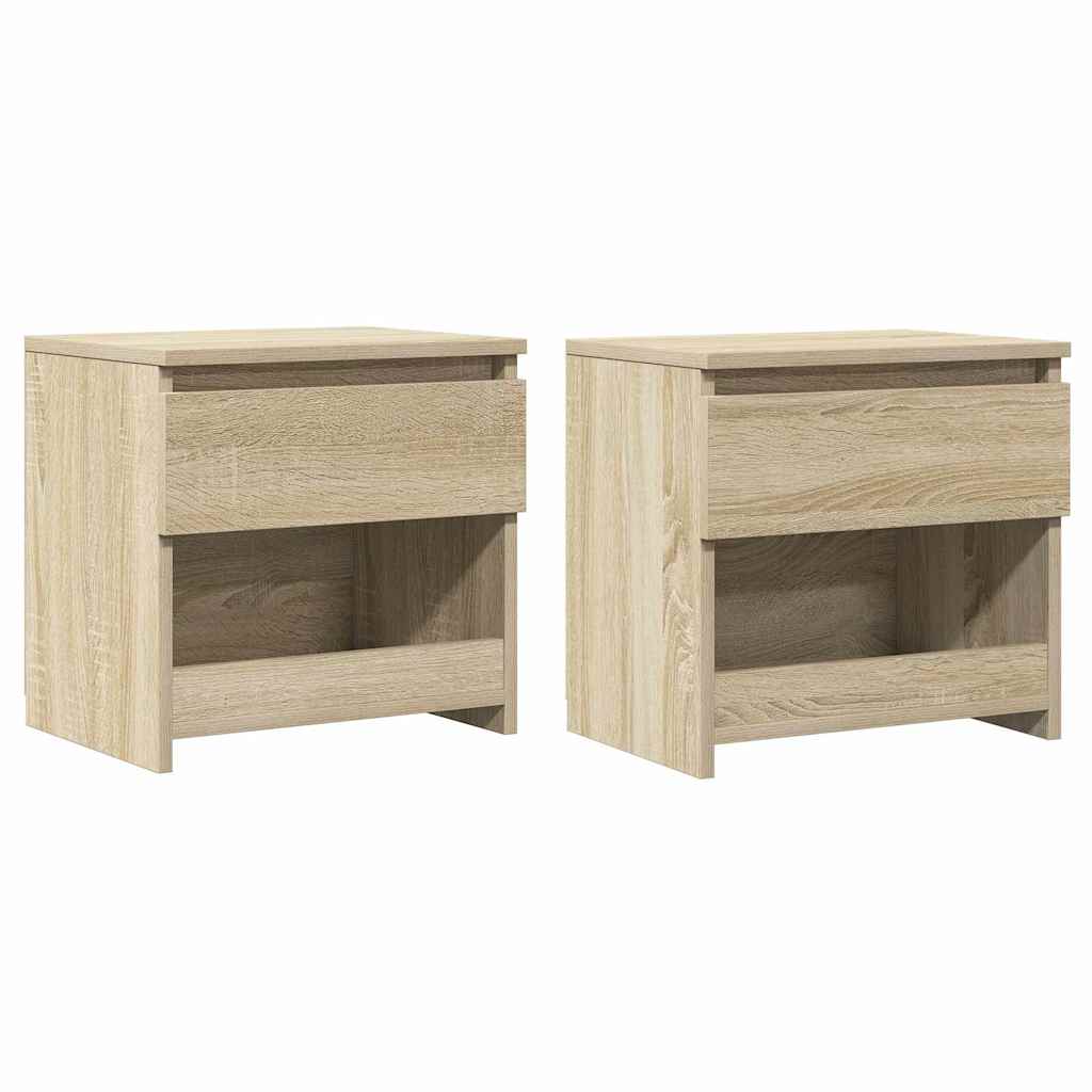 Vidaxl nachtkastjes 2 st 40x30x39 cm bewerkt hout sonoma eikenkleurig