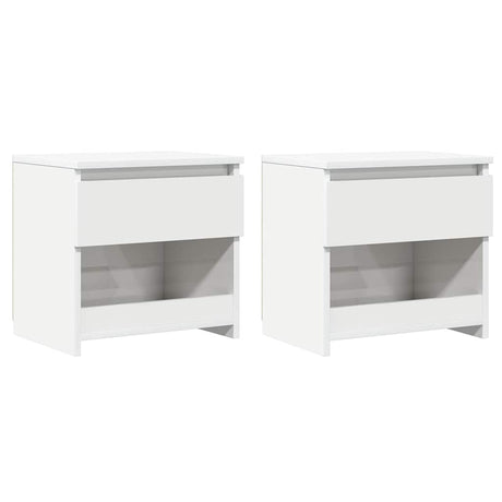 Vidaxl nachtkastjes 2 st 40x30x39 cm bewerkt hout hoogglans wit