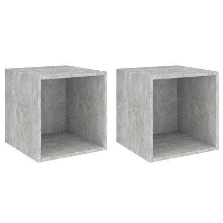 Vidaxl wandkasten 2 st 37x37x37 cm bewerkt hout betongrijs