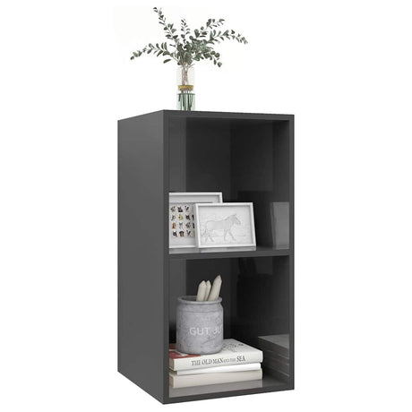 Vidaxl tv-wandmeubel 37x37x72 cm bewerkt hout hoogglans grijs