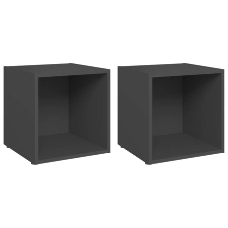 Vidaxl tv-meubelen 2 st 37x35x37 cm bewerkt hout grijs