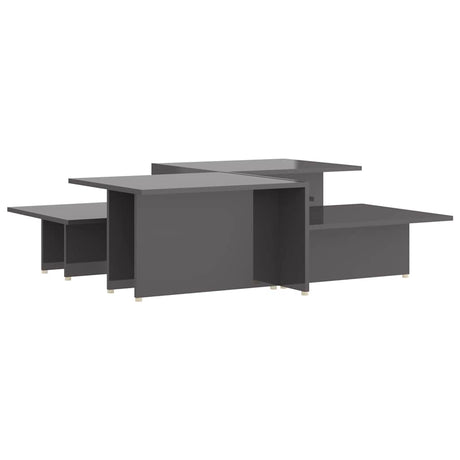 Vidaxl salontafels 2 st 111,5x50x33 cm bewerkt hout hoogglans grijs