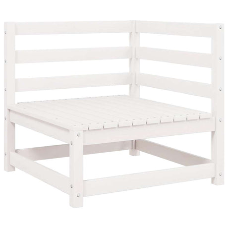 Vidaxl tuinhoekbank massief grenenhout wit