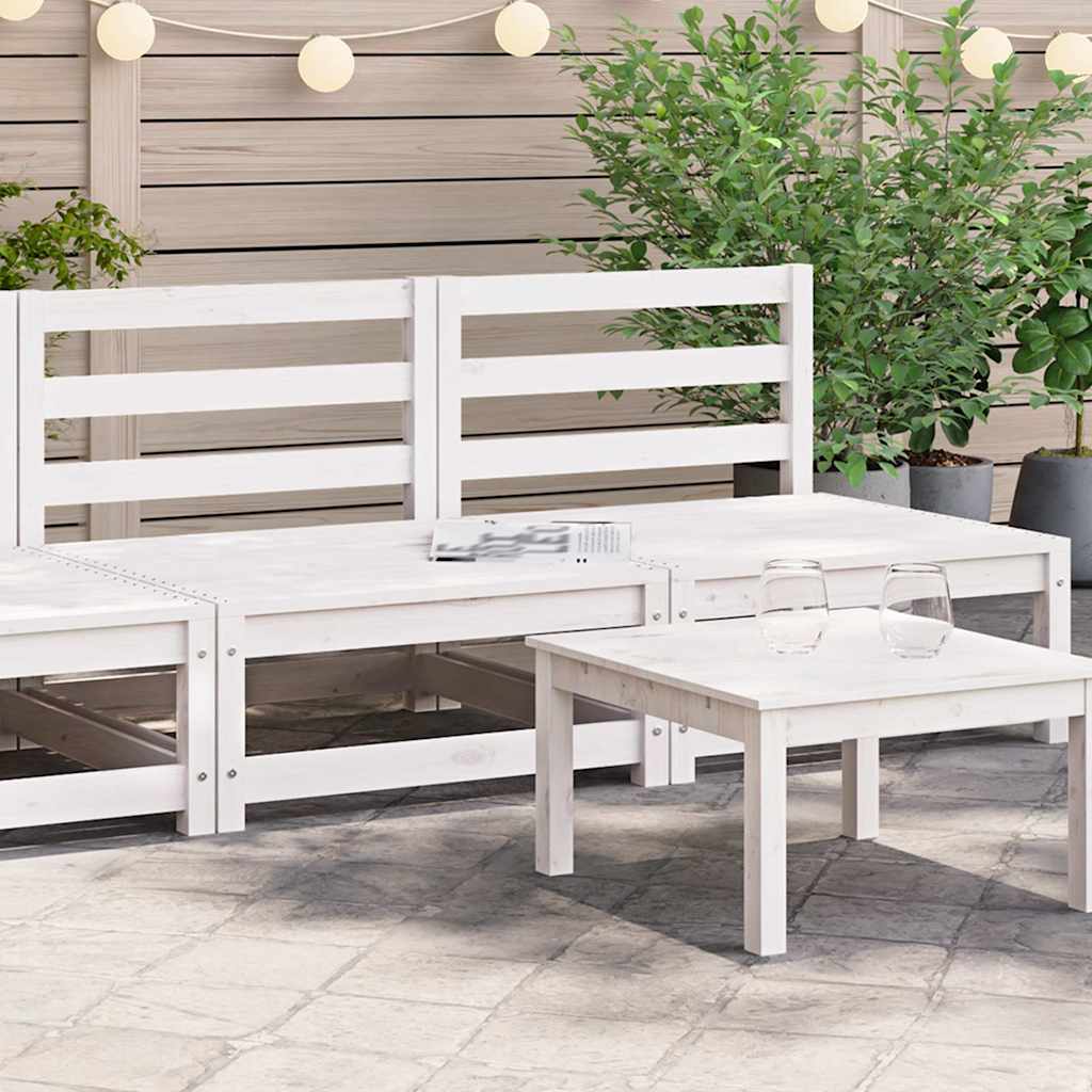 Vidaxl tuinmiddenbanken 2 st massief grenenhout wit