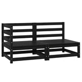 Vidaxl 2-delige loungeset massief grenenhout zwart