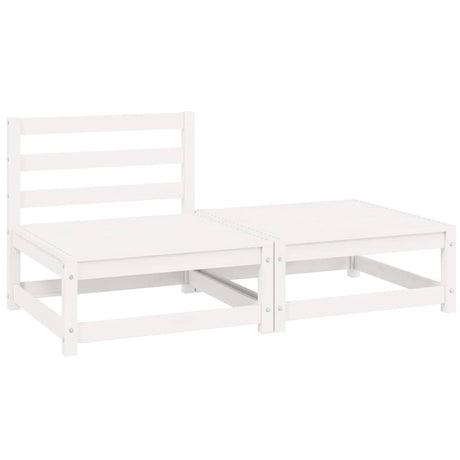 Vidaxl 2-delige loungeset massief grenenhout wit