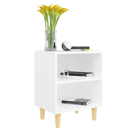 Vidaxl nachtkastjes 2 st met massief houten poten 40x30x50 cm wit