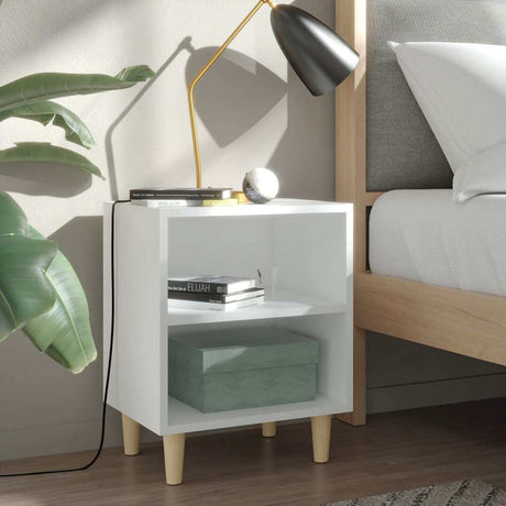 Vidaxl nachtkastjes 2 st met massief houten poten 40x30x50 cm wit