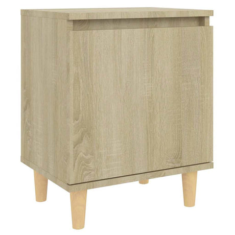 Vidaxl nachtkastje met houten poten 40x30x50 cm sonoma eikenkleurig