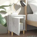 Vidaxl nachtkastje met massief houten poten 40x30x50 cm betongrijs