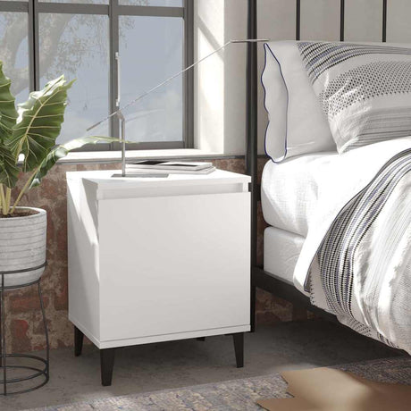 Vidaxl nachtkastjes met metalen poten 40x30x50 cm wit
