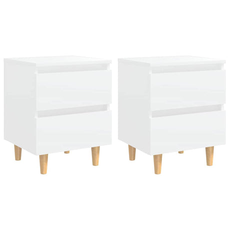 Vidaxl nachtkastjes 2 st met grenenhouten poten 40x35x50 cm wit