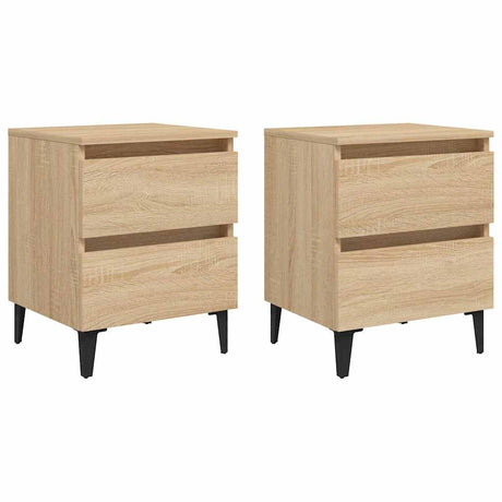 Vidaxl nachtkastjes 2 st 40x35x50 cm bewerkt hout sonoma eikenkleurig