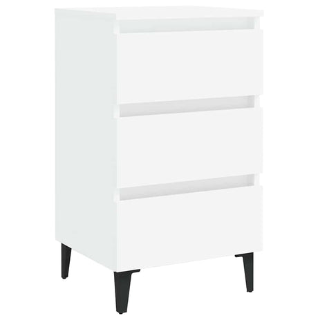 Vidaxl nachtkastje met metalen poten 40x35x69 cm wit