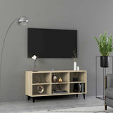 Vidaxl tv-meubel met metalen poten 103,5x30x50 cm sonoma eikenkleurig