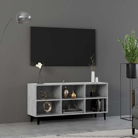 Vidaxl tv-meubel met metalen poten 103,5x30x50 cm betongrijs