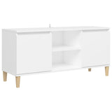 Vidaxl tv-meubel met massief houten poten 103,5x35x50 cm wit