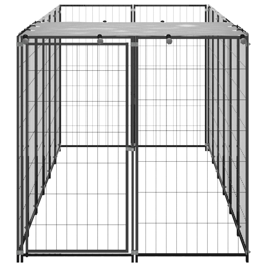 Vidaxl hondenkennel 330x110x110 cm staal zwart