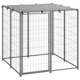 Vidaxl hondenkennel 110x110x110 cm staal zilverkleurig