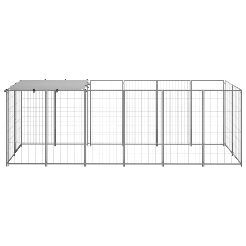 Vidaxl hondenkennel 330x110x110 cm staal zilverkleurig