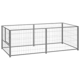 Vidaxl hondenkennel 200x100x70 cm staal zilverkleurig
