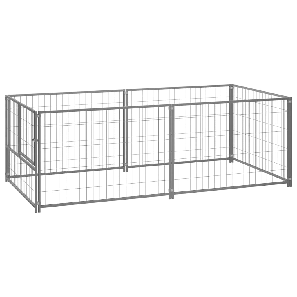 Vidaxl hondenkennel 200x100x70 cm staal zilverkleurig