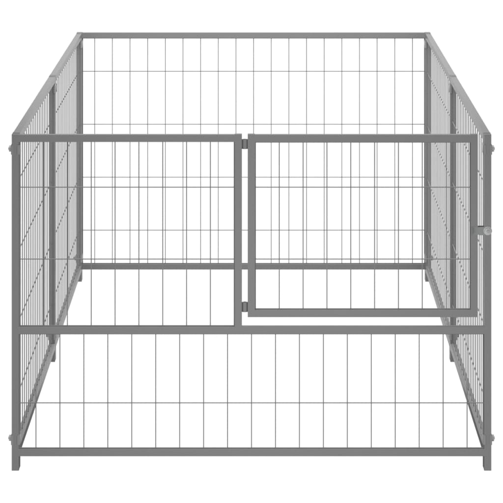 Vidaxl hondenkennel 200x100x70 cm staal zilverkleurig