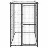 Vidaxl hondenkennel voor buiten met dak 110x220x180 cm staal
