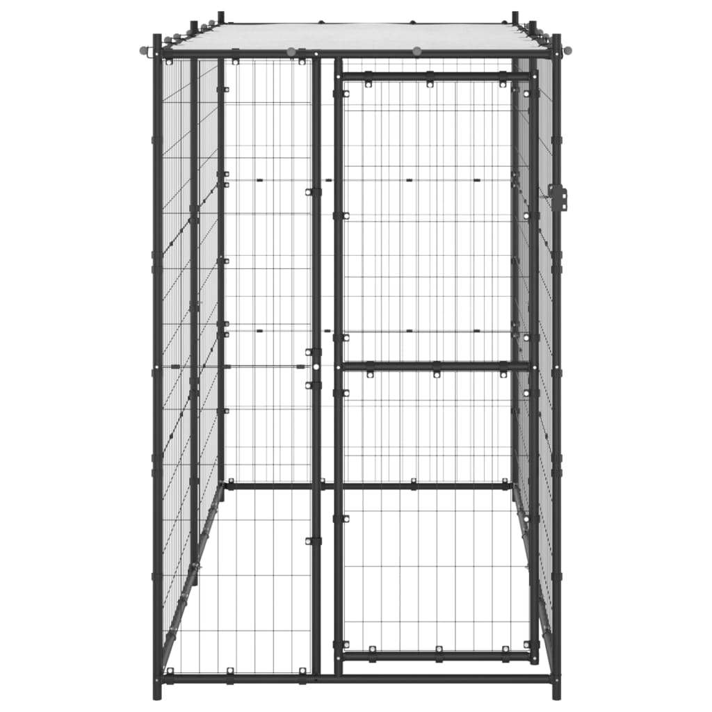 Vidaxl hondenkennel voor buiten met dak 110x220x180 cm staal