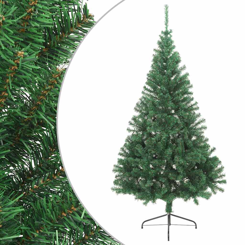 Vidaxl kunstkerstboom met standaard half 240 cm pvc groen