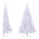 VidaXL Kunstkerstboom met standaard half 180 cm PVC wit