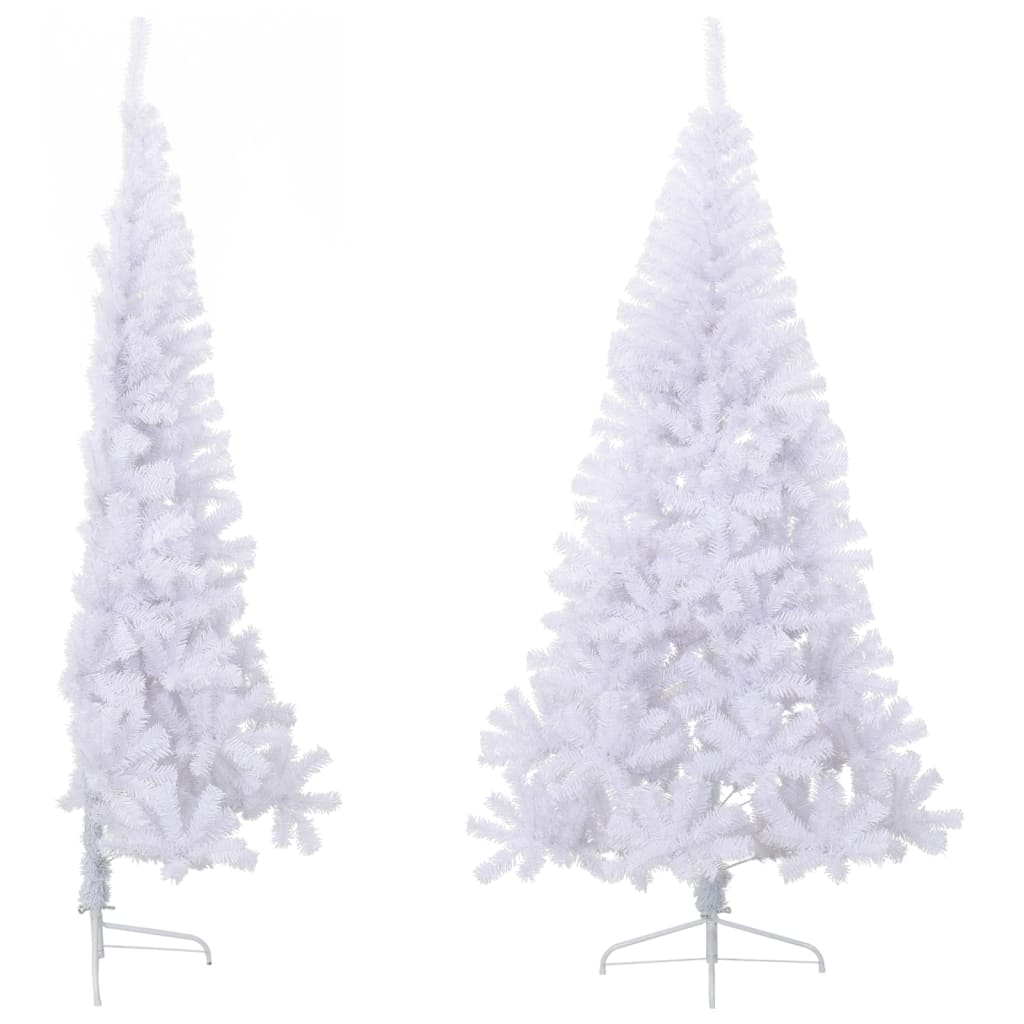 Vidaxl kunstkerstboom met standaard half 210 cm pvc groen