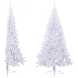 Vidaxl kunstkerstboom met standaard half 240 cm pvc groen