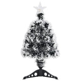 Vidaxl kerstboom met led 64 cm glasvezel groen en wit