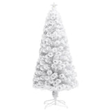Vidaxl kunstkerstboom met verlichting 150 cm glasvezel wit