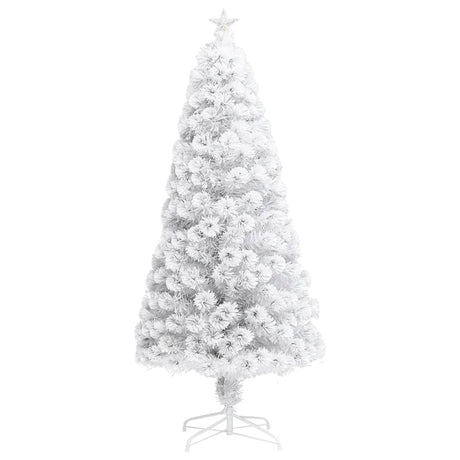 Vidaxl kunstkerstboom met verlichting 150 cm glasvezel wit