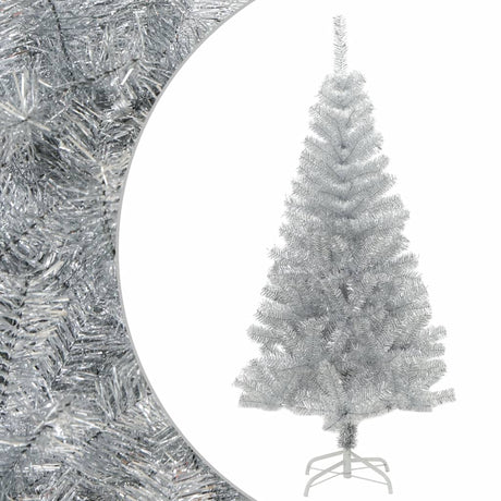 VidaXL Kunstkerstboom met standaard 120 cm PET zilverkleurig
