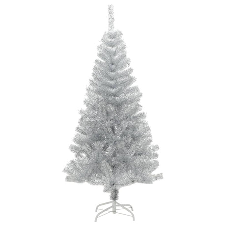 VidaXL Kunstkerstboom met standaard 120 cm PET zilverkleurig